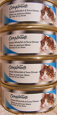 COMPLIMENTS OCEAN FISH & TUNA DINNER FOR CATS - 4 POP TOP CANS - 624 g